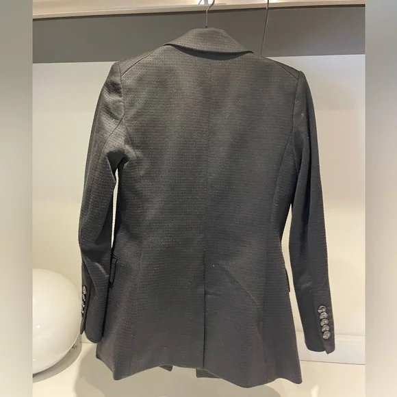 $598 Veronica Beard Livvy black houndstooth cut away blazer Dickey jacket sz 4